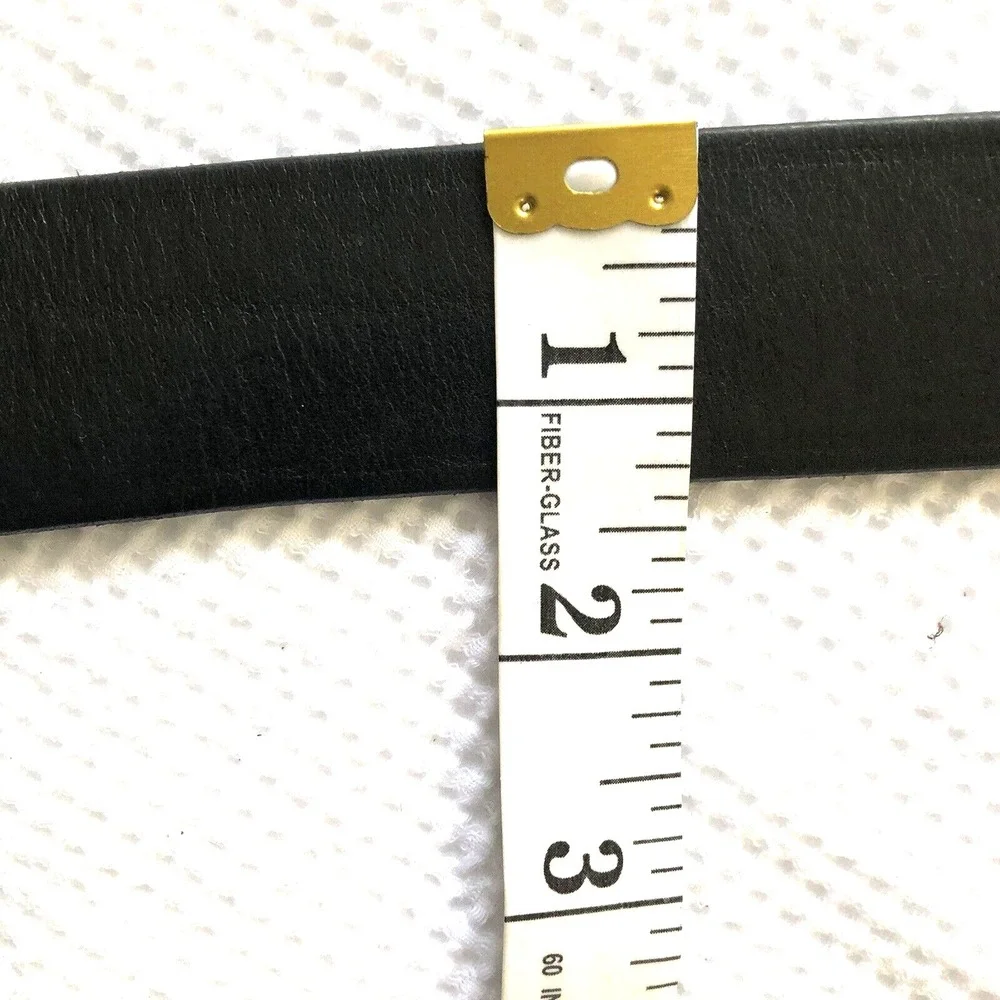Tommy Hilfiger Men's Belt 36‎ Black Genuine Leather Metal Gromit's Buckle Grunge